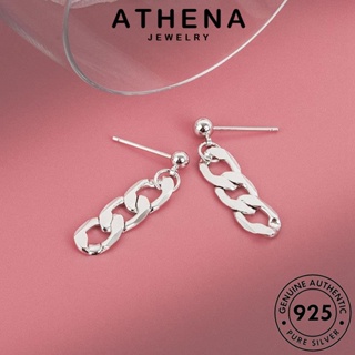 ATHENA JEWELRY เกาหลี ต่างหู เงิน ทอง เครื่องประดับ ตุ้มหู Silver โซ่หนา ผู้หญิง 925 แฟชั่น ห่วง แท้ เครื่องประดับ หนีบ ต้นฉบับ E148