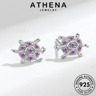 ATHENA JEWELRY ต้นฉบับ ต่างหู เกาหลี แท้ อความารีน เครื่องประดับ แฟชั่น หนีบ เครื่องประดับ 925 Silver เงิน ตุ้มหู ผู้หญิง เต่า ห่วง E150