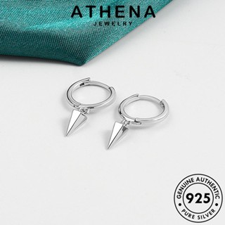 ATHENA JEWELRY ผู้หญิง แท้ ทอง ห่วง หนีบ เครื่องประดับ ตุ้มหู ต่างหู เกาหลี เครื่องประดับ แฟชั่น 925 Silver รูปสี่เหลี่ยมขนมเปียกปูน เงิน ต้นฉบับ E111