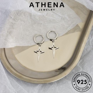 ATHENA JEWELRY ห่วง ต่างหู เครื่องประดับ หนีบ ตุ้มหู 925 แท้ แฟชั่น เครื่องประดับ ทอง ผู้หญิง Silver เงิน เกาหลี ข้ามดาว ต้นฉบับ E113