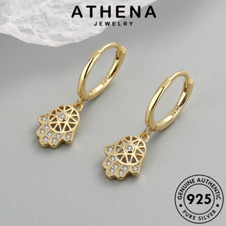 ATHENA JEWELRY มอยส์ซาไนท์ กลม ต้นฉบับ แท้ ไดมอนด์ 925 แฟชั่น โกลด์ เกาหลี เงิน Silver ต่างหู หนีบ เครื่องประดับ เครื่องประดับ ห่วง ตุ้มหู ผู้หญิง E120