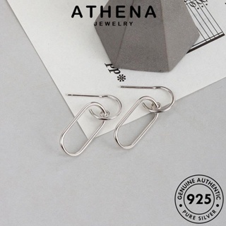 ATHENA JEWELRY เครื่องประดับ ต่างหู เงิน ทอง เกาหลี หนีบ ห่วง เครื่องประดับ 925 เรขาคณิต ตุ้มหู แท้ ผู้หญิง แฟชั่น ต้นฉบับ Silver E160