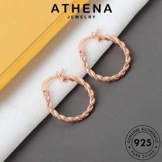 ATHENA JEWELRY บิด Silver ผู้หญิง ต้นฉบับ แท้ เกาหลี ตุ้มหู เงิน 925 เครื่องประดับ ทอง ต่างหู ห่วง เครื่องประดับ แฟชั่น หนีบ E161