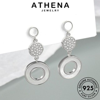 ATHENA JEWELRY เงิน แฟชั่น ไดมอนด์ ต้นฉบับ Silver เรขาคณิต โกลด์ เครื่องประดับ ผู้หญิง เครื่องประดับ 925 แท้ เกาหลี ห่วง มอยส์ซาไนท์ ต่างหู หนีบ ตุ้มหู E165