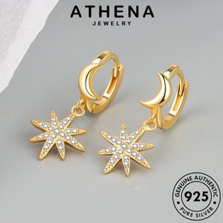 ATHENA JEWELRY แฟชั่น ไดมอนด์ ต่างหู ห่วง ดาวแปดแฉก ผู้หญิง ตุ้มหู 925 เกาหลี ต้นฉบับ Silver แท้ โกลด์ มอยส์ซาไนท์ เครื่องประดับ เครื่องประดับ เงิน หนีบ E172