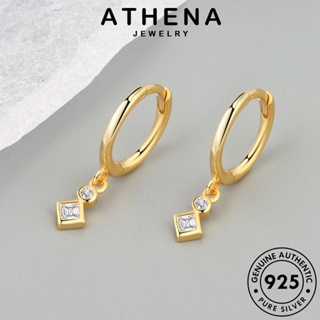 ATHENA JEWELRY มอยส์ซาไนท์ ห่วง ผู้หญิง เครื่องประดับ ต่างหู Silver เครื่องประดับ แฟชั่น ไดมอนด์ ตุ้มหู แท้ 925 เพชร เกาหลี ต้นฉบับ หนีบ โกลด์ เงิน E186