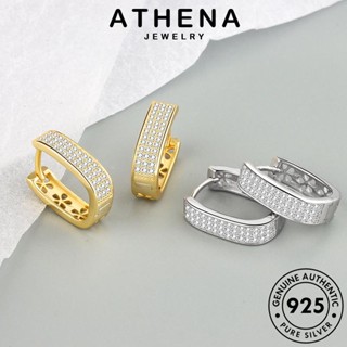 ATHENA JEWELRY เกาหลี เงิน เครื่องประดับ 925 ผู้หญิง มอยส์ซาไนท์ แท้ Silver ต่างหู โกลด์ ห่วง หนีบ ต้นฉบับ ไดมอนด์ เครื่องประดับ ตุ้มหู สว่านสามแถว แฟชั่น E191