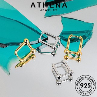 ATHENA JEWELRY แฟชั่น เงิน แท้ เกาหลี ตุ้มหู ห่วง เกือกม้า 925 ต้นฉบับ ทอง ต่างหู ผู้หญิง หนีบ เครื่องประดับ เครื่องประดับ Silver E159