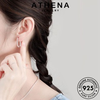 ATHENA JEWELRY รูปตัวยูเรขาคณิต หนีบ 925 ห่วง เครื่องประดับ แท้ ตุ้มหู ผู้หญิง แฟชั่น เกาหลี ต่างหู ทอง Silver เครื่องประดับ ต้นฉบับ เงิน E227