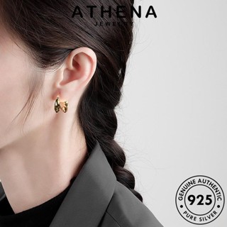 ATHENA JEWELRY ตุ้มหู ห่วง ผู้หญิง เครื่องประดับ ทอง หนีบ เครื่องประดับ แท้ ต่างหู เกาหลี แฟชั่น พื้นผิวเว้า-นูนไม่สม่ำเสมอ Silver เงิน 925 ต้นฉบับ E231