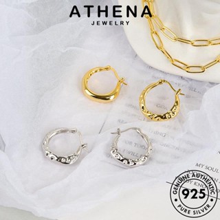 ATHENA JEWELRY ตุ้มหู เกาหลี แท้ เครื่องประดับ ต้นฉบับ ไม่สม่ำเสมอ Silver เครื่องประดับ แฟชั่น ต่างหู หนีบ 925 ผู้หญิง ห่วง เงิน ทอง E236