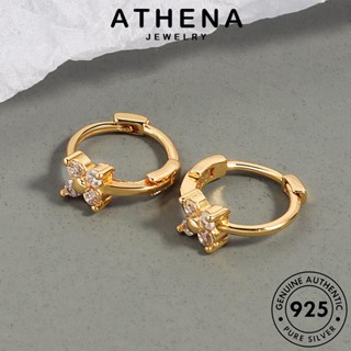 ATHENA JEWELRY ต้นฉบับ ห่วง ดาว หนีบ Silver มอยส์ซาไนท์ เครื่องประดับ เงิน เครื่องประดับ 925 แท้ ผู้หญิง เกาหลี ตุ้มหู แฟชั่น ต่างหู โกลด์ ไดมอนด์ E214