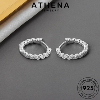 ATHENA JEWELRY เครื่องประดับ เครื่องประดับ ผู้หญิง แท้ บิดคดเคี้ยว ต่างหู ทอง ห่วง ต้นฉบับ 925 เงิน เกาหลี ตุ้มหู Silver หนีบ แฟชั่น E253