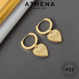 ATHENA JEWELRY ผู้หญิง เครื่องประดับ แฟชั่น เครื่องประดับ ต้นฉบับ ทอง แท้ ห่วง เงิน ตุ้มหู ต่างหู เลิฟเลิฟ เกาหลี Silver 925 หนีบ E261