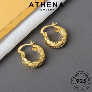 ATHENA JEWELRY ผู้หญิง ห่วง 925 แฟชั่น เกาหลี ต้นฉบับ เครื่องประดับ ตุ้มหู หนีบ ทอง Silver ต่างหู เงิน ยาอม แท้ เครื่องประดับ E263