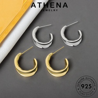 ATHENA JEWELRY หนีบ ห่วง Silver ต้นฉบับ เครื่องประดับ แท้ เงิน ตุ้มหู 925 ทอง เครื่องประดับ เกาหลี ผู้หญิง แฟชั่น คำ ค. ต่างหู E264