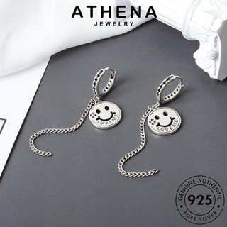 ATHENA JEWELRY แฟชั่น เงิน ห่วง ต่างหู เกาหลี หนีบ แท้ ใบหน้าที่ยิ้ม ต้นฉบับ เครื่องประดับ ตุ้มหู Silver 925 เครื่องประดับ ผู้หญิง E273