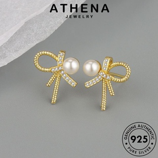 ATHENA JEWELRY หูกระต่าย เครื่องประดับ เงิน ไข่มุกทอง Silver เครื่องประดับ หนีบ ผู้หญิง แท้ เกาหลี ต่างหู แฟชั่น ตุ้มหู 925 ต้นฉบับ ห่วง E293