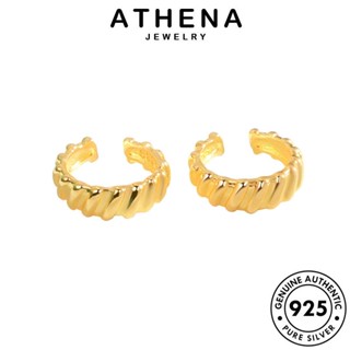 ATHENA JEWELRY เครื่องประดับ ผู้หญิง ต้นฉบับ แฟชั่น เงิน ห่วง Silver เกาหลี แท้ ตุ้มหู ทอง 925 ต่างหู เรขาคณิต หนีบ เครื่องประดับ E295