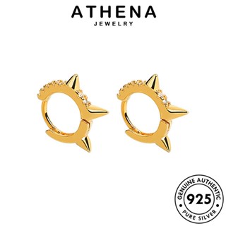 ATHENA JEWELRY เครื่องประดับ โกลด์ ต้นฉบับ แฟชั่น เกาหลี Silver เงิน ไดมอนด์ ห่วง แท้ หมุดย้ำ มอยส์ซาไนท์ เครื่องประดับ หนีบ ผู้หญิง ตุ้มหู 925 ต่างหู E248