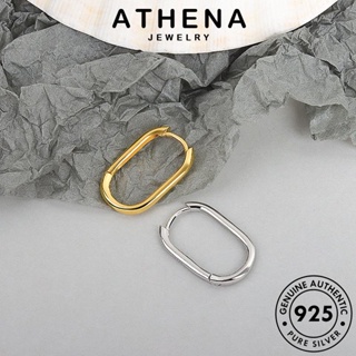 ATHENA JEWELRY ต่างหู เครื่องประดับ Silver เครื่องประดับ แฟชั่น ห่วง วงรีเรขาคณิต เกาหลี ตุ้มหู ผู้หญิง 925 แท้ ทอง เงิน ต้นฉบับ หนีบ E249