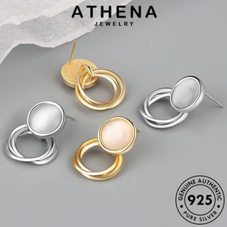 ATHENA JEWELRY 925 วงกลมหลายชั้น ห่วง Silver เกาหลี หนีบ ต้นฉบับ เครื่องประดับ แฟชั่น เงิน เครื่องประดับ ตุ้มหู แท้ ทองโอปอล ผู้หญิง ต่างหู E310