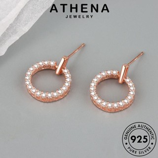 ATHENA JEWELRY Silver ต่างหู ไดมอนด์ ผู้หญิง เงิน เกาหลี หนีบ มอยส์ซาไนท์ ห่วง เครื่องประดับ ต้นฉบับ แฟชั่น แท้ โกลด์ วงกลม ตุ้มหู เครื่องประดับ 925 E316