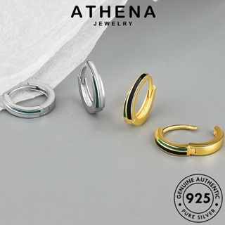 ATHENA JEWELRY เกาหลี หนีบ 925 ทอง แฟชั่น Silver ต่างหู หยดน้ำมัน เครื่องประดับ ห่วง แท้ เครื่องประดับ ผู้หญิง เงิน ต้นฉบับ ตุ้มหู E319