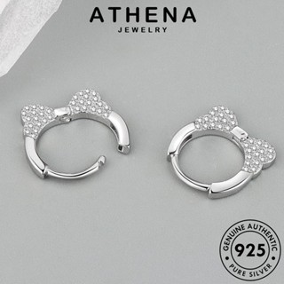 ATHENA JEWELRY Silver เงิน ผู้หญิง ห่วง แท้ เกาหลี โกลด์ ไดมอนด์ 925 ตุ้มหู มอยส์ซาไนท์ ต้นฉบับ หนีบ แฟชั่น เครื่องประดับ หูกระต่าย เครื่องประดับ ต่างหู E323