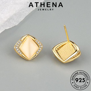 ATHENA JEWELRY ตุ้มหู ต่างหู แฟชั่น Silver 925 เพชร ผู้หญิง ทองโอปอล เครื่องประดับ ต้นฉบับ ห่วง แท้ เครื่องประดับ หนีบ เกาหลี เงิน E338