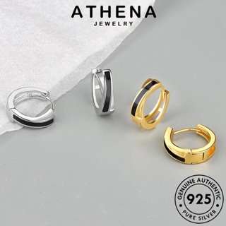 ATHENA JEWELRY ตุ้มหู เงิน 925 เครื่องประดับ ห่วง ข้าม Silver ทอง เกาหลี ผู้หญิง หนีบ เครื่องประดับ แฟชั่น แท้ ต่างหู ต้นฉบับ E340