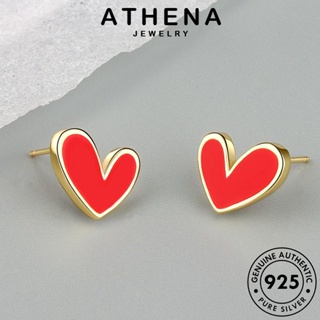 ATHENA JEWELRY ต้นฉบับ แท้ Silver เกาหลี หนีบ ต่างหู เงิน ห่วง แฟชั่น 925 ผู้หญิง รัก เครื่องประดับ ตุ้มหู เครื่องประดับ ทอง E341