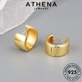 ATHENA JEWELRY ต้นฉบับ เครื่องประดับ ผู้หญิง เงิน ทอง ต่างหู Silver วงกลมเรขาคณิต เครื่องประดับ ห่วง หนีบ แฟชั่น 925 เกาหลี แท้ ตุ้มหู E307