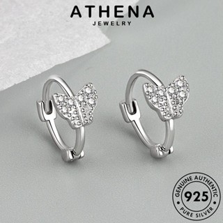 ATHENA JEWELRY เกาหลี เครื่องประดับ หนีบ เครื่องประดับ 925 ผู้หญิง ห่วง เงิน ต่างหู ตุ้มหู แฟชั่น แท้ โกลด์ ต้นฉบับ ผีเสื้อ ไดมอนด์ Silver มอยส์ซาไนท์ E354