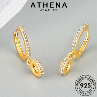 ATHENA JEWELRY ผู้หญิง เครื่องประดับ เงิน Silver มอยส์ซาไนท์ เครื่องประดับ ห่วง แท้ 925 แฟชั่น ตุ้มหู เกาหลี หนีบ ต่างหู ต้นฉบับ ไดมอนด์ วงกลม โกลด์ E357