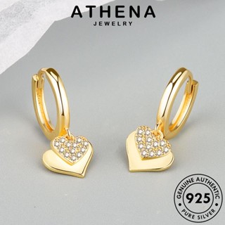 ATHENA JEWELRY แฟชั่น ต่างหู แท้ ห่วง 925 ผู้หญิง Silver เครื่องประดับ ตุ้มหู เกาหลี โกลด์ ต้นฉบับ ไดมอนด์ รัก มอยส์ซาไนท์ เงิน หนีบ เครื่องประดับ E360