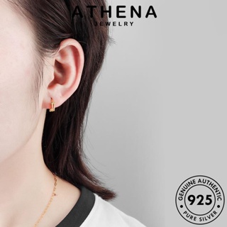 ATHENA JEWELRY เงิน ห่วง เครื่องประดับ แฟชั่น วงกลมสองชั้น 925 ต้นฉบับ แท้ หนีบ เครื่องประดับ Silver เกาหลี ต่างหู ตุ้มหู ทอง ผู้หญิง E361