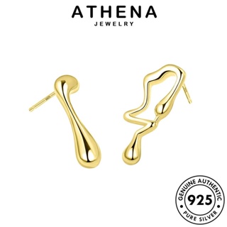 ATHENA JEWELRY หยดน้ำ เครื่องประดับ 925 แท้ Silver เครื่องประดับ หนีบ ต่างหู ต้นฉบับ เกาหลี ทอง ผู้หญิง ตุ้มหู ห่วง แฟชั่น เงิน E366