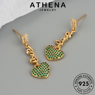 ATHENA JEWELRY โกลด์ ตุ้มหู เงิน มอยส์ซาไนท์ ห่วง เครื่องประดับ 925 เกาหลี Silver แฟชั่น ต้นฉบับ ไดมอนด์ ผู้หญิง เครื่องประดับ ต่างหู แท้ รูปหัวใจ หนีบ E369