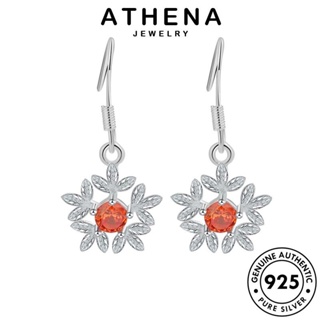 ATHENA JEWELRY ผู้หญิง ต่างหู เครื่องประดับ ตุ้มหู 925 ต้นฉบับ ทับทิม Silver เงิน เกาหลี ห่วง แท้ เกล็ดหิมะ เครื่องประดับ หนีบ แฟชั่น E374