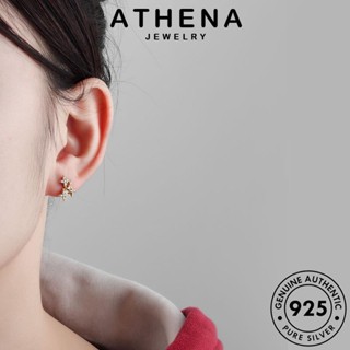 ATHENA JEWELRY มอยส์ซาไนท์ แฟชั่น หนีบ เครื่องประดับ ดาว โกลด์ ไดมอนด์ แท้ ตุ้มหู ผู้หญิง ต่างหู 925 Silver ห่วง เครื่องประดับ เงิน เกาหลี ต้นฉบับ E376