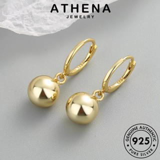 ATHENA JEWELRY ห่วง แฟชั่น เครื่องประดับ ตุ้มหู ต่างหู ผู้หญิง ทอง แท้ หนีบ เครื่องประดับ Silver ลูกปัดกลม ต้นฉบับ 925 เงิน เกาหลี E377