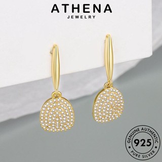 ATHENA JEWELRY โกลด์ ภาค แท้ ผู้หญิง เงิน ห่วง Silver เกาหลี เครื่องประดับ ตุ้มหู หนีบ ต้นฉบับ 925 แฟชั่น ต่างหู มอยส์ซาไนท์ ไดมอนด์ เครื่องประดับ E350