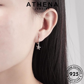 ATHENA JEWELRY ผู้หญิง ปลาดาว ทอง ต่างหู แฟชั่น เงิน หนีบ 925 เกาหลี ต้นฉบับ ตุ้มหู ห่วง เครื่องประดับ Silver แท้ เครื่องประดับ E394