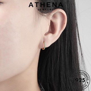 ATHENA JEWELRY เครื่องประดับ แท้ ห่วง 925 Silver ตุ้มหู อความารีนโกลด์ ผู้หญิง แฟชั่น หนีบ เงิน เครื่องประดับ ต่างหู เกาหลี วงกลม ต้นฉบับ E397