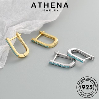 ATHENA JEWELRY เครื่องประดับ เกาหลี ห่วง Silver หนีบ เงิน 925 รูปตัวยู เครื่องประดับ ต้นฉบับ ผู้หญิง ตุ้มหู ต่างหู อความารีนโกลด์ แท้ แฟชั่น E401