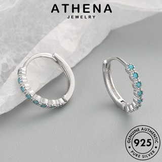 ATHENA JEWELRY ผู้หญิง กลม แท้ 925 ห่วง ต้นฉบับ เครื่องประดับ ต่างหู ตุ้มหู เงิน แฟชั่น อความารีนโกลด์ หนีบ Silver เกาหลี เครื่องประดับ E402