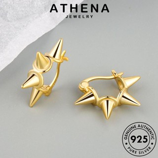 ATHENA JEWELRY ตุ้มหู เกาหลี หนีบ แท้ แฟชั่น หมุดย้ำ ผู้หญิง ต่างหู Silver 925 ทอง เครื่องประดับ เครื่องประดับ เงิน ห่วง ต้นฉบับ E423