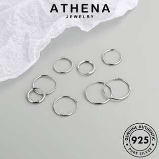 ATHENA JEWELRY เงิน เครื่องประดับ เกาหลี แฟชั่น เครื่องประดับ วงกลม ตุ้มหู 925 แท้ Silver ต่างหู ผู้หญิง ห่วง ต้นฉบับ หนีบ E477