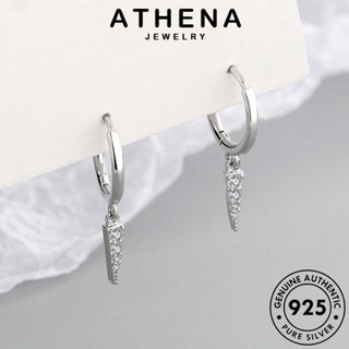 ATHENA JEWELRY 925 หนีบ ไดมอนด์ โกลด์ แท้ ตุ้มหู กลม ห่วง มอยส์ซาไนท์ เครื่องประดับ แฟชั่น เครื่องประดับ เกาหลี ต้นฉบับ Silver ผู้หญิง ต่างหู เงิน E479